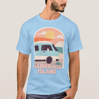 Camiseta Bainbridge Island Beach Retro Pastel Cores Sun Su