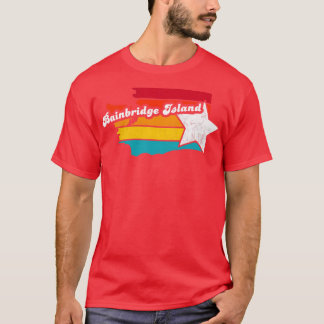 Camiseta Bainbridge Island Washington Vintage se aflita tan