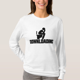 Camiseta Baixando - Toalete Engraçada Fazendo Cocô