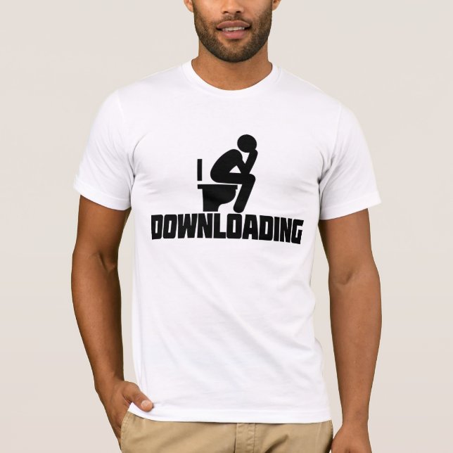 Camiseta Baixando - Toalete Engraçado Fazendo Cocô (Frente)