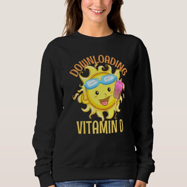Camiseta Baixando Vitamina D Olhando Para O Sol De Verão (Frente)