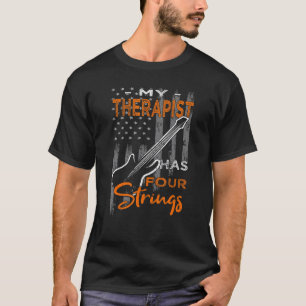 Camiseta Baixista Contrabaixo Bandeira EUA Baixista Dizendo