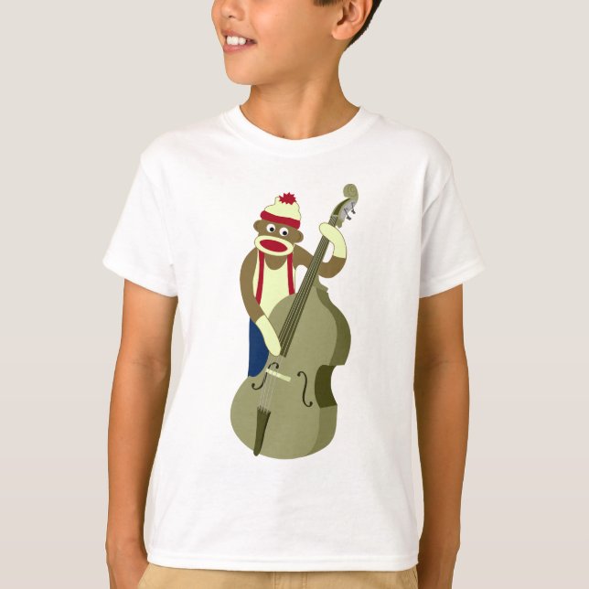 Camiseta Baixista ereto do macaco da peúga (Frente)