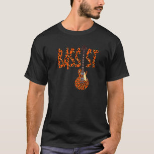 Camiseta Baixo Clef Leopardo Baixo Guitarra Baixista Baixis
