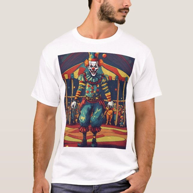 Camiseta Baixo contraste de um palhaço de Mau no circo (Frente)