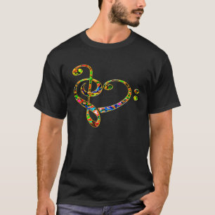 Camiseta Baixo de coração de música clef trible clef Iove h
