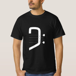 Camiseta baixo de logotipo clave e guitarra