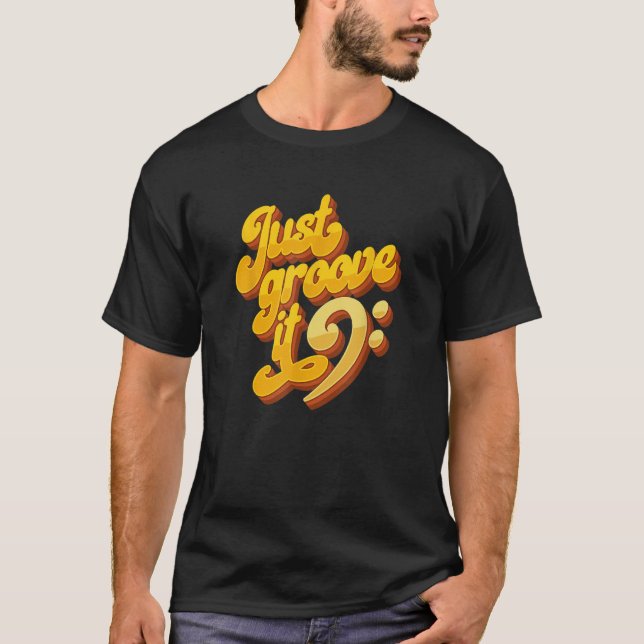 Camiseta Baixo Funky Groove Clave de Fá para Baixista (Frente)