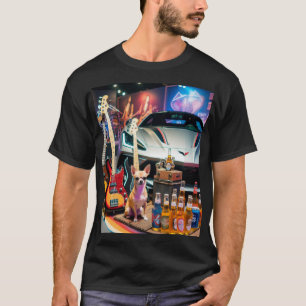 Camiseta Baixos, cerveja, um Corvette, Chihuahuas e pôstere
