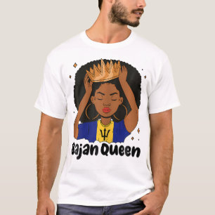 Camiseta Bajan Queen Black Afro Barbados Flag Pride Barbadi