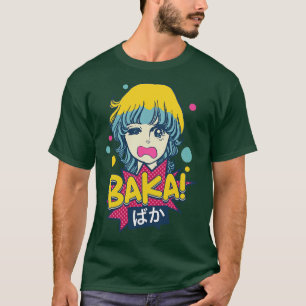Camiseta Baka Japonês Aestético Otaku Girl Vintage 2