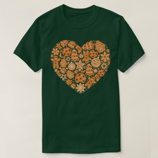 Camiseta Bake Baking Gingerbread Man Christmas Cookie Heart (Frente do Design)