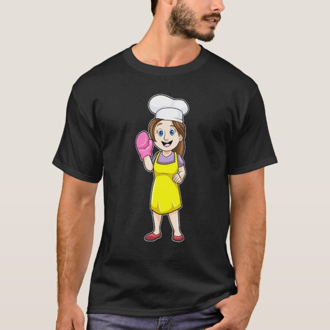 Camiseta Baker Baking Oven Mitch Chef hat (Frente)