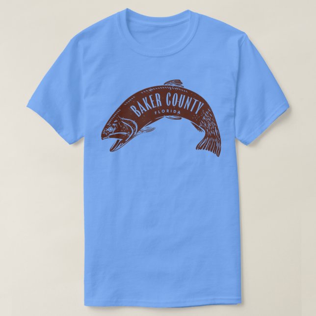 Camiseta Baker County Florida Fish Brown (Frente do Design)