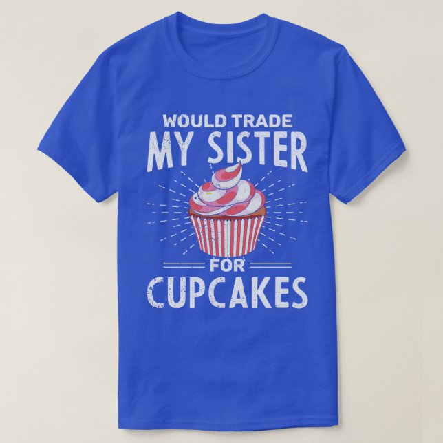 Camiseta Baker Funny Irmãos Comida Cupcake Glacé (Frente do Design)