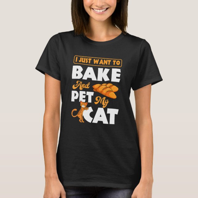 Camiseta Baker Pastry Chef Cook Culinary Bakery Owner Cat (Frente)