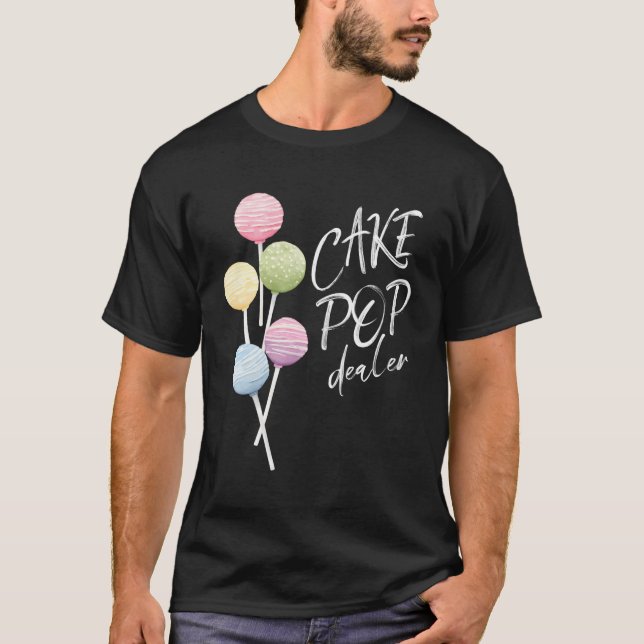 Camiseta Baker Pop Dealer Baker Watercolor Cakepop Bakery C (Frente)