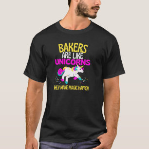 Camiseta Baker Unicorn Magia Unicórnio Fazendo Cook Homens
