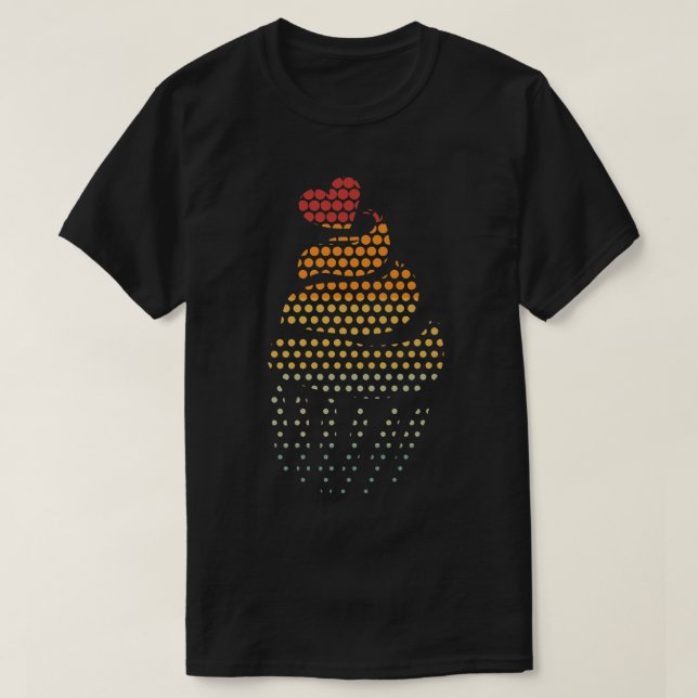 Camiseta baking cupcakes bakery baker retro cupcake  (Frente do Design)