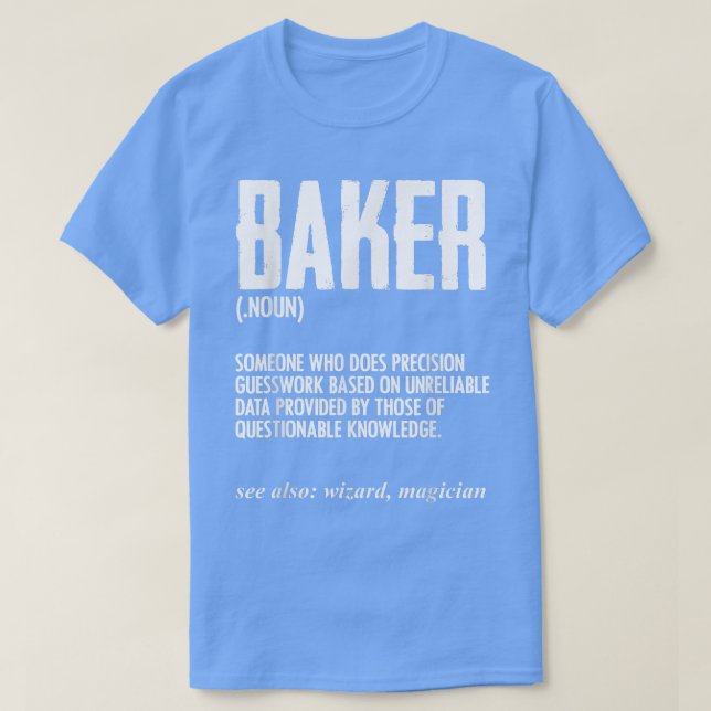Camiseta Baking de definição de padeiro engraçado para past (Frente do Design)