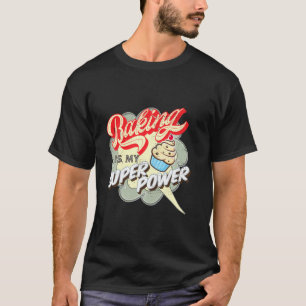 Camiseta Baking É Meu Cupcake De Superpotência Retro Assar 