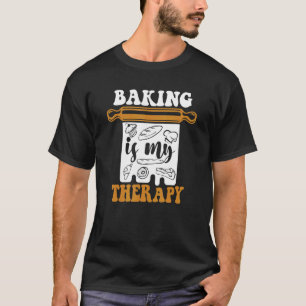 Camiseta Baking é minha terapia padaria pastelaria cortador