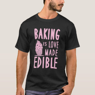 Camiseta Baking é paixão feito pastel de Cupcakes comestíve