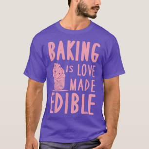 Camiseta Baking é paixão feito pastel de Cupcakes comestíve