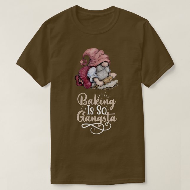 Camiseta Baking Gnome É Tão Gangsta (Frente do Design)
