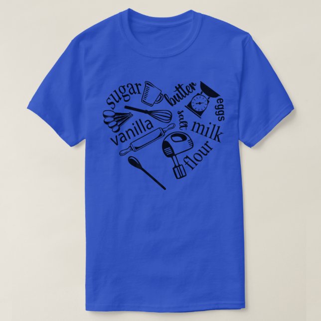 Camiseta Baking Heart Baking Time Chef Presente Baking Love (Frente do Design)