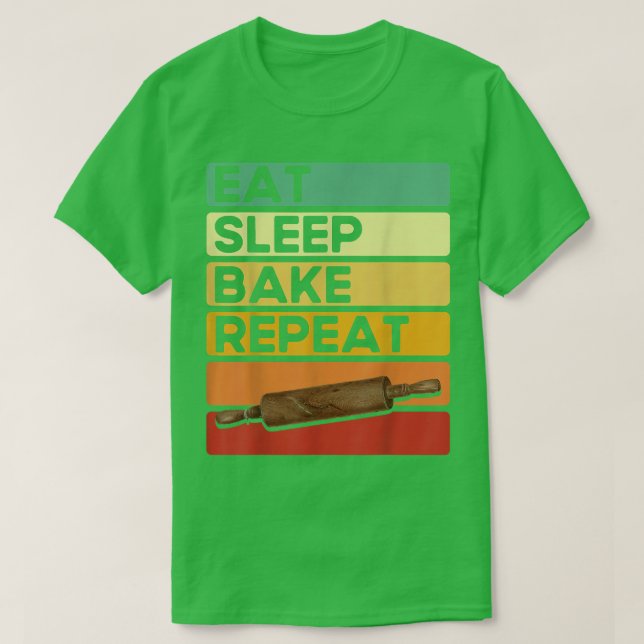 Camiseta Baking Lovers Bake Bakers Comem Assar do Sono Repe (Frente do Design)