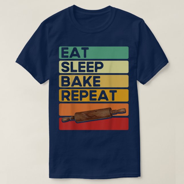Camiseta Baking Lovers Bake Bakers Comem Assar do Sono Repe (Frente do Design)