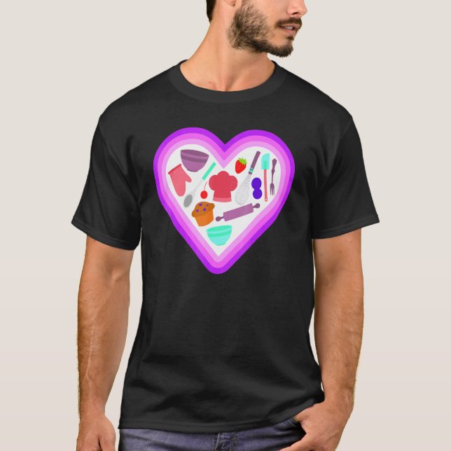 Camiseta Baking - padaria de padeiro de torta (Frente)