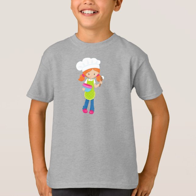 Camiseta Baking, padaria, padaria, moça branca, cabelo lara (Frente)