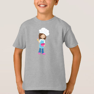 Camiseta Baking, padeiro, pastelaria, gata-branca, cabelo c