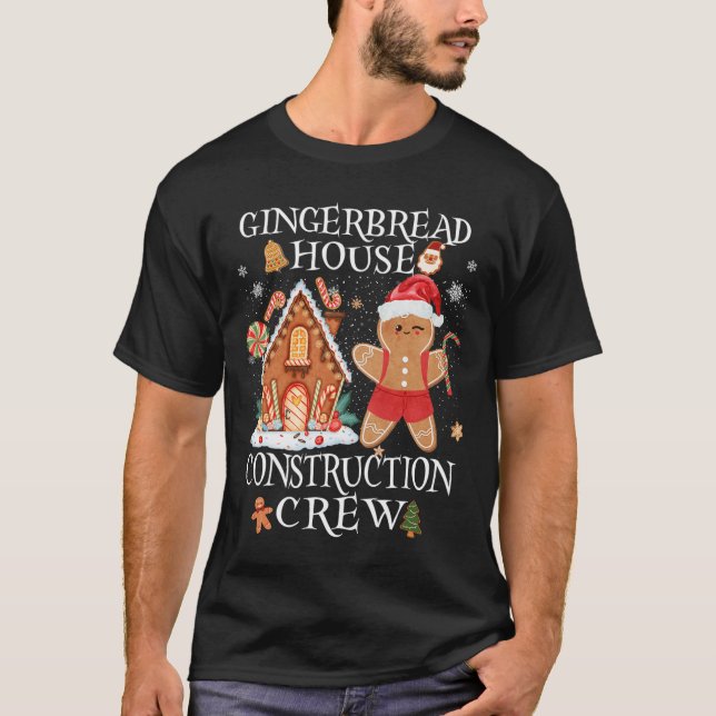 Camiseta Baking Xmas Gingerbird House Construção Crew De (Frente)