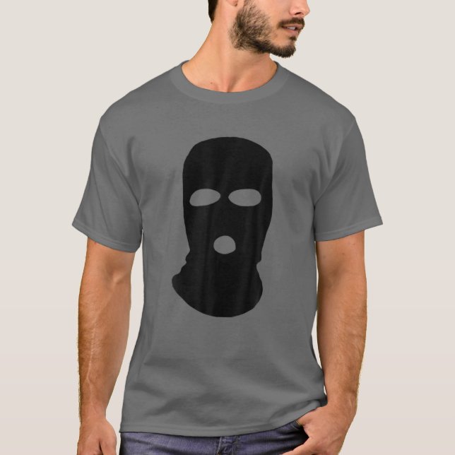 Camiseta Balaclava Motif, Face Máscara Hoodie, Máscaras Des (Frente)