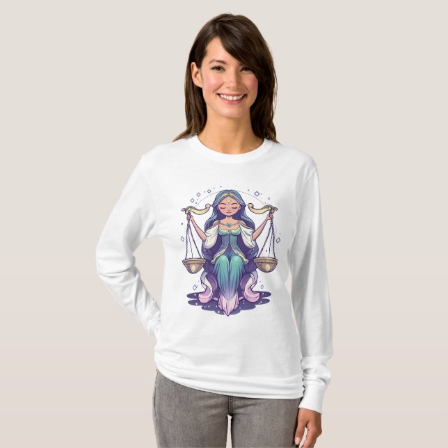 Camiseta Balança Celestial de Libra (Frente Completa)