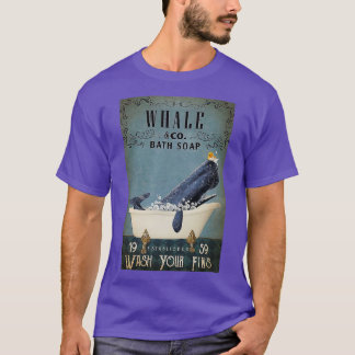 Camiseta Balança de baleia CO Bath Soap Lave seu banho de b