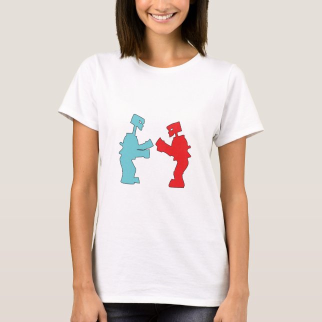 Camiseta Balance-os golpeiam-nos robôs (Frente)