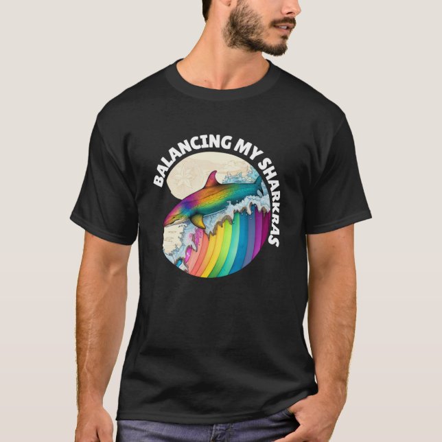 Camiseta Balanceando minha Sharkras Espiritual Chakra Chakr (Frente)