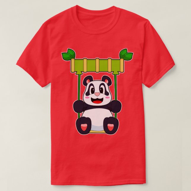 Camiseta Balanço de Bambu de Panda (Frente do Design)