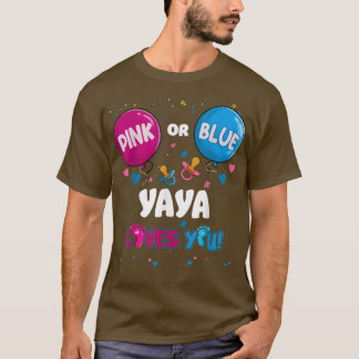 Camiseta Balão Cor-de-Rosa ou Azul Yaya ama sua Revelação d
