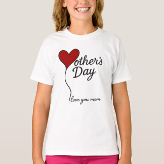Camiseta Balão de Amor Dia das Mães - Coração "Ame-Te Mãe"