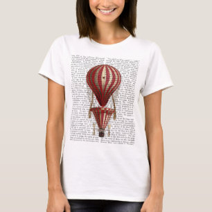 Camiseta Balão de ar quente com camadas Impressão vermelho