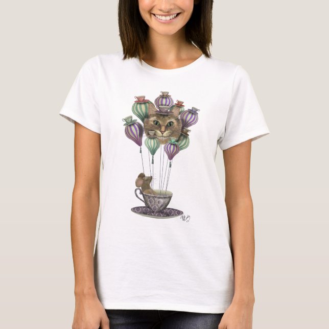 Camiseta Balão de Ar Quente de Cheshire Cat (Frente)