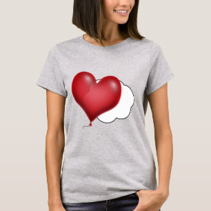 Camiseta Balão de Coração com Nuvem Fofa