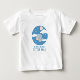 Camiseta Balão de Elefante de Bebê Grelha Pequena Estrela