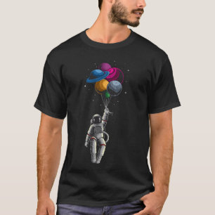 Camiseta Balão de Planeta Flutuante Astronauta