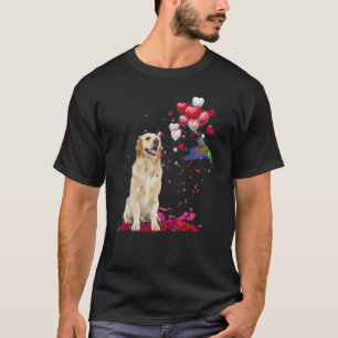 Camiseta Balão de Retriever Dourado Beija-flor Coração Amor